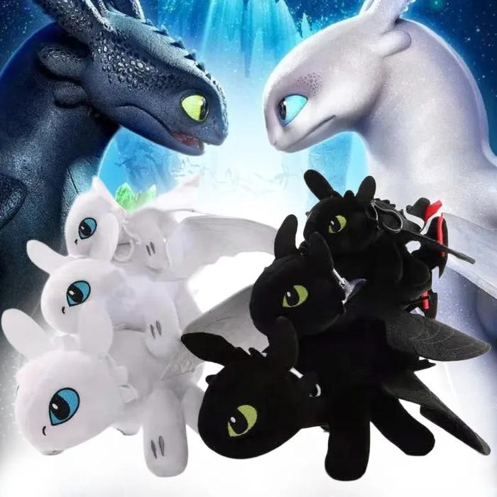 Plush Toy Toothless Dragon Pillow Cartoon Cute Soft Fury Light