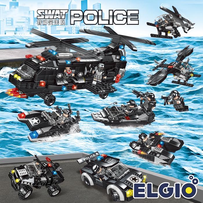 Mainan Bricks Kapal Induk Tentara dan Polisi 1000+ pcs