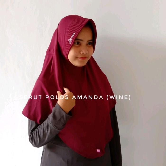 hijab serut amanda bergo hamidah bergo size M bergo kenan M Polos Muslim Instan Kerudung Pad Dewasa 