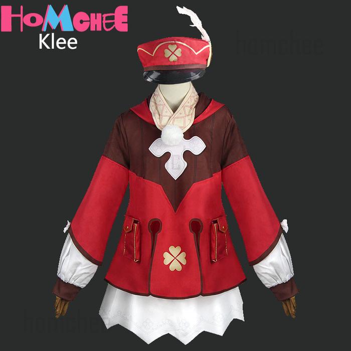 Genshin Impact Klee Cosplay Costume Wig Backpack Klee Cosplay Genshin