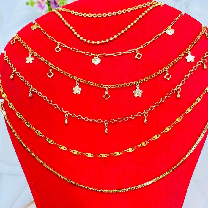 Gelang kaki perhiasan ACCESSORIES lapis emas merek XUPING bisa disepuh ulang. Dengan memiliki banyak
