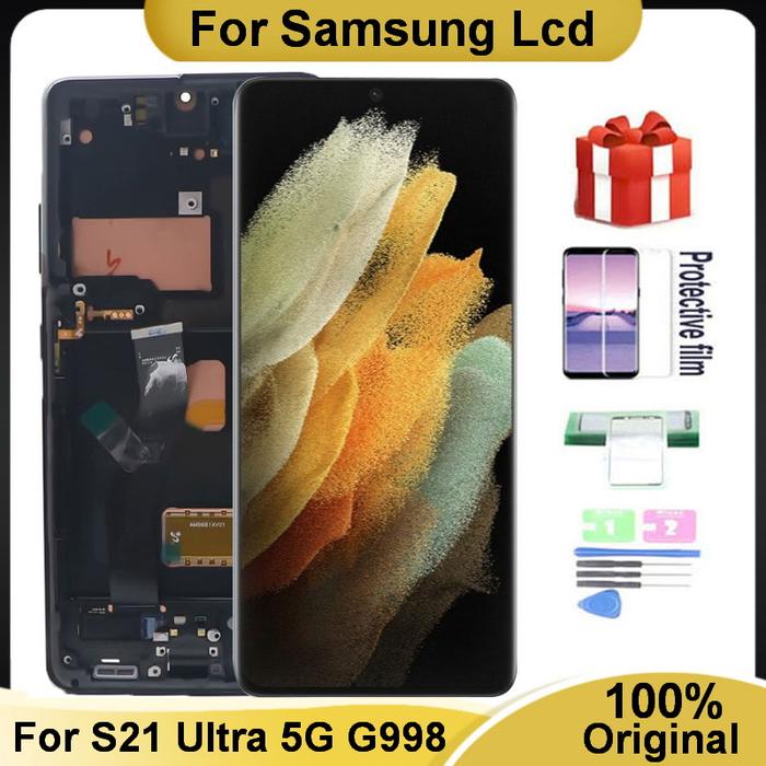 Original s21ultra Display With Frame For Samsung Galaxy S21 Ultra 5G