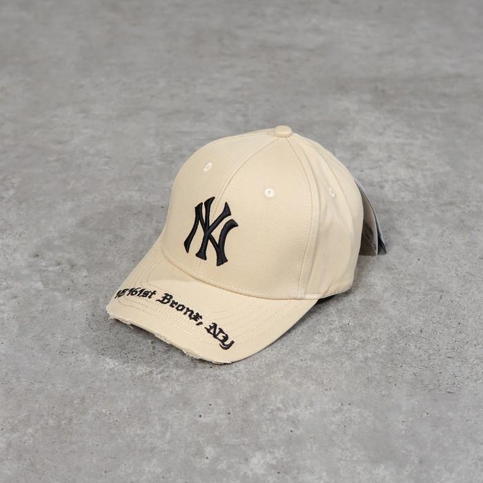 Topi MLB NY BLACK GOTHIC ADDRESS BEIGE CAP 100% ORIGINAL - OS ADJUST