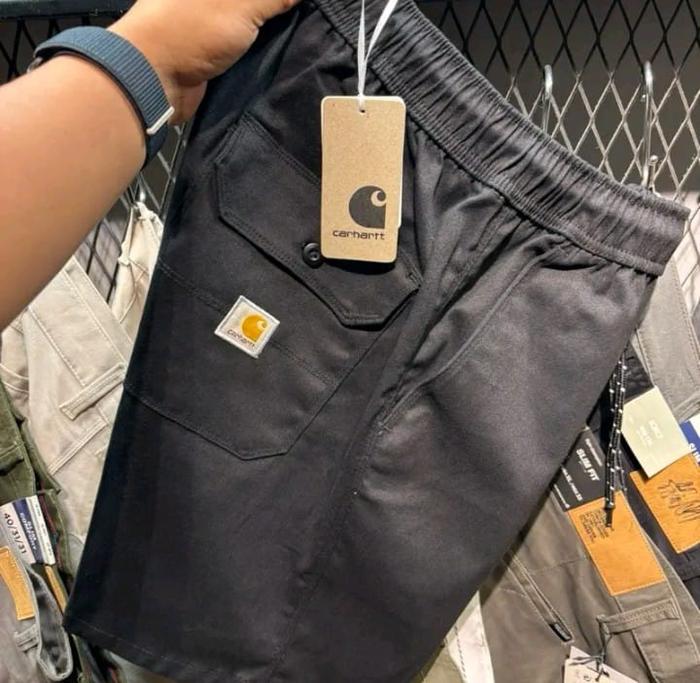 Carhartt Celana Broadshort Cargo Hitam Dewasa Karet Elastis Size M L XL Best Seller Kargo Pendek Kek