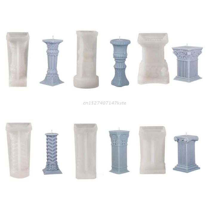 Roman Pillar Silicone Mold Candle Aromatherapy Soap Making Mould