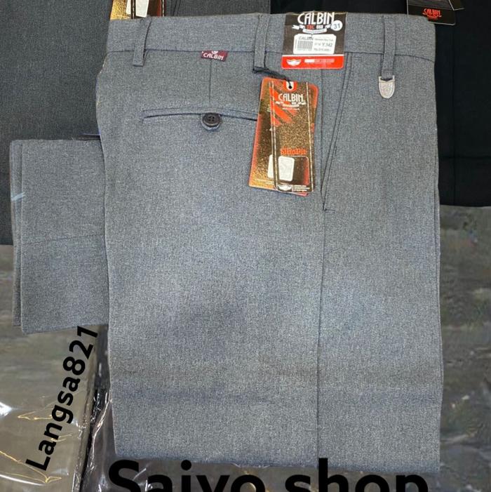 celana calbin slimfit wool...