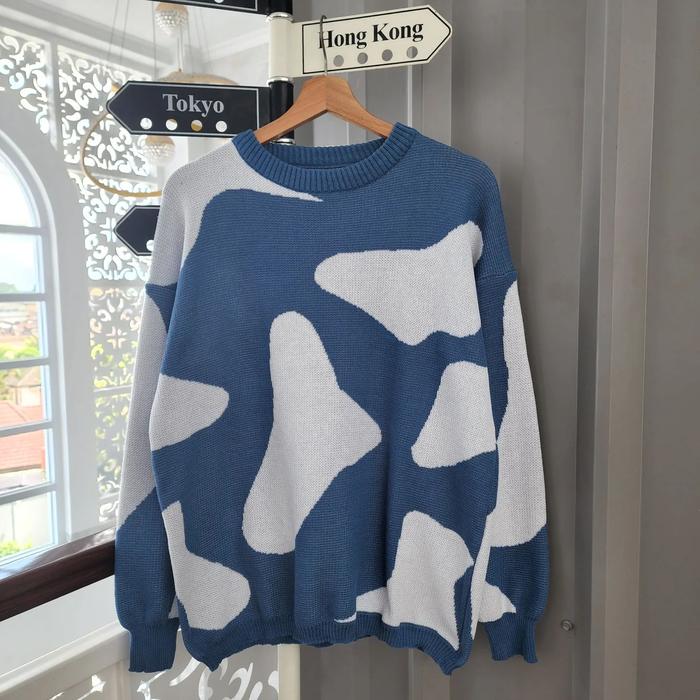 ( Free Ongkir) REALPICT Outwear Rafi Knite Sweater Rajut Tebal Wanita Pria Terbaru Trendy Grosir Pak