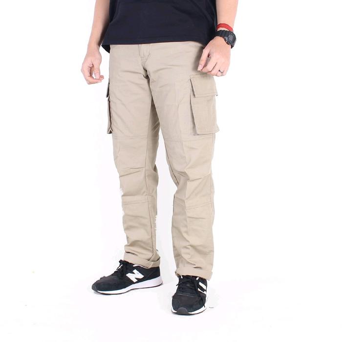 Black Field Celana Cargo Standar Reguler Pants Khaki