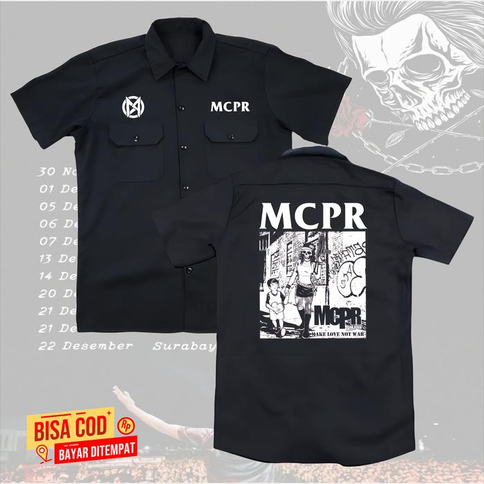 Kemeja WORKSHIT MCPR Maladaptif Terror Crew We are Punk pendek pria band original distro - WORKSHIT
