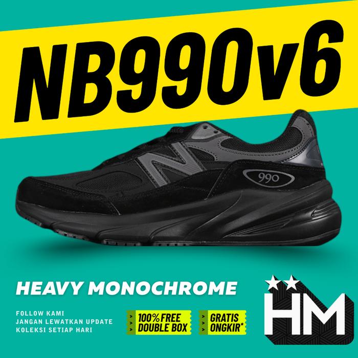 NB Balance 990v6 Triple Black Sneaker M990BB6 (Size 36-45)