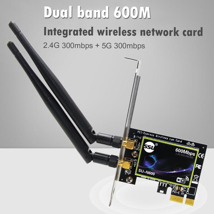 Dual Band 600Mbps PCI-E Wireless Network Card Desktop PCI Wifi