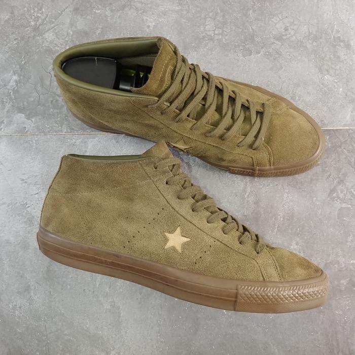 Converse One Star Cons Pro Suede Mid Medium Olive / Light Fawn Original ( Size 46 )