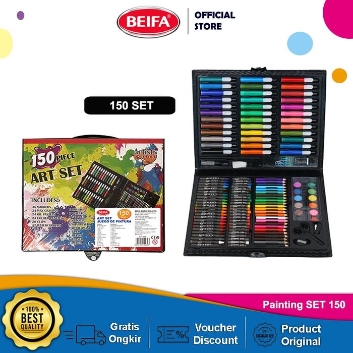 Beifa 150Pcs Crayon Set Alat Gambar Alat Tulis & Lukis Menggambar Melukis Anak DJ1