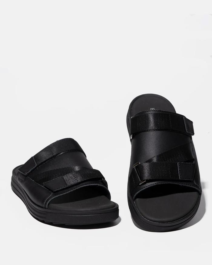 Buccheri Sandal Selop Slide Pria BR3151 Upper Kulit Halus Webbing Lining Microsuede Insole PVC Outso