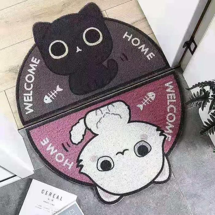 Semicircle Cartoon Animals Pvc Carpets Doormats Rugs For Home