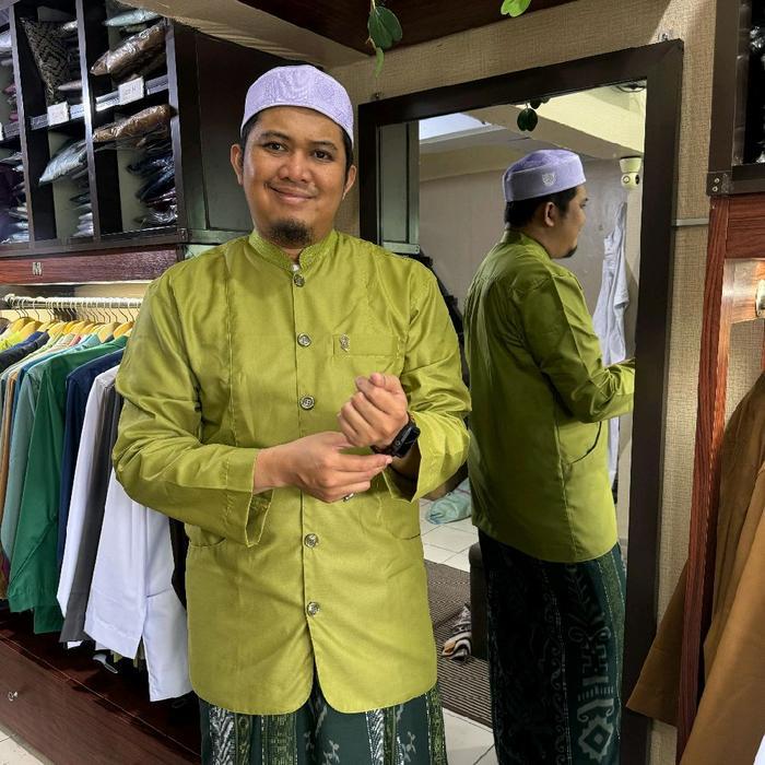 TERLARIS Qolby Collection Kancing Besar Kantong PTL - Baju Muslim Pria Dewasa - Atasan, Katun, Koko,