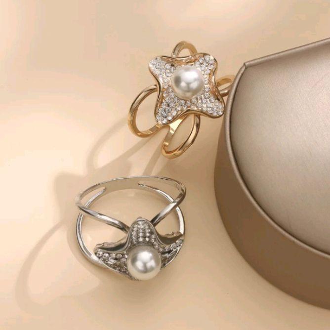 Bros Ring Hijab Diameter Besar Ring Cincin Jilbab Mantel Syal Aksesoris Wanita Bunga Permata Berkila