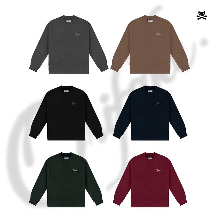 Orifake - Sweater Lengan Panjang Bordir Logo Premium Cotton Fleece 280gsm
