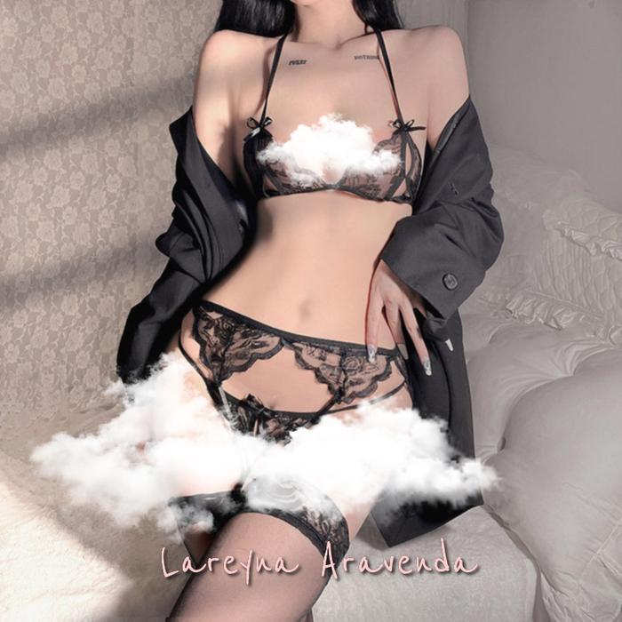 READY PRODUCT LAREYNA ARAVENDA SET LINGERIE BRA CD + GARTER BELT + STOKING NAUGHTY GIRL LG228 TERBAR