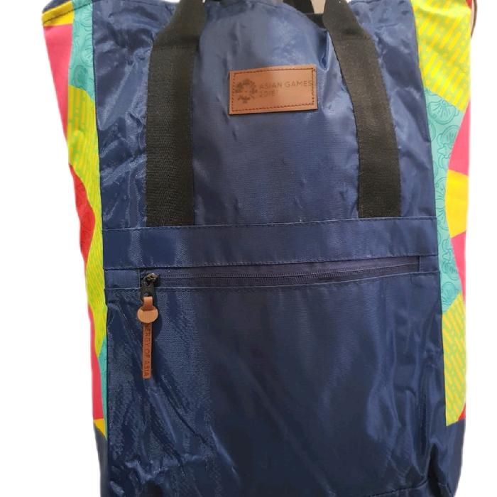 Tas Kantong dengan Desain Berwarna-warni dan Logo "Asian Games 2018" - Navy