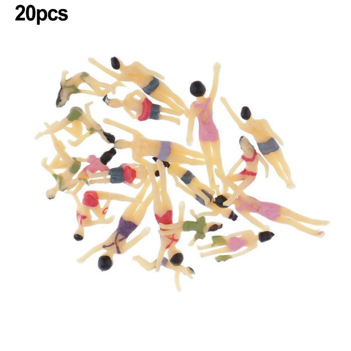 20pc 1:100 HO Scale People Mixed Figures Beach Figure Scale DIY