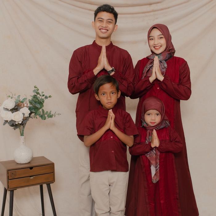 Seragam/sarimbit/couple/family set lebaran keluarga 2025 warna hitam/warna milo/warna putih/warna de