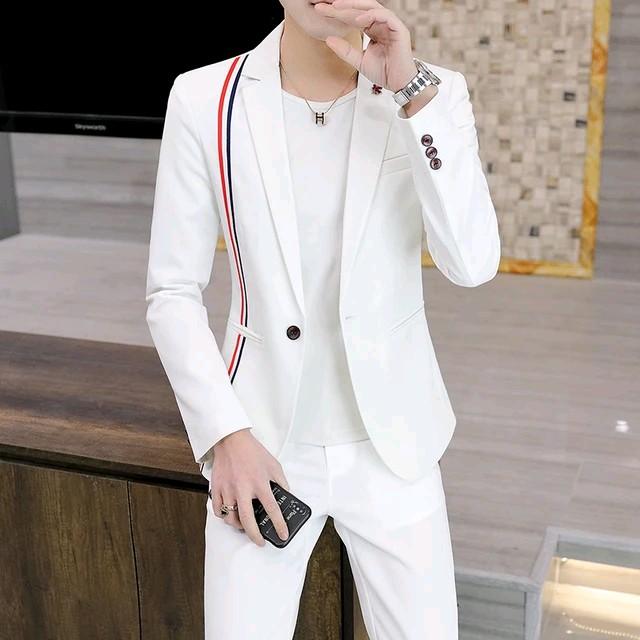 JAS PRIA TERBARU VARIASI GARIS PITA WARNA / BLAZER ELEGANT PRIA GAYA KOREA Slim Fit Formal Nyaman
