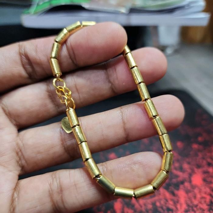 Gelang Bambu Polos Lapis Emas 24k