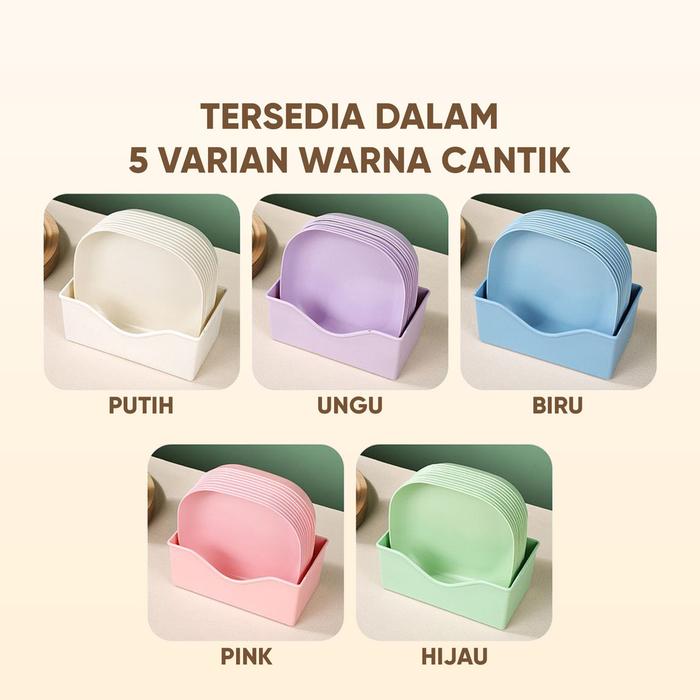 Living Mall 1 Set Piring Plastik L11 Piring Buah/Snack/Piring Serbaguna Bisa Microwave Gratis Wadah