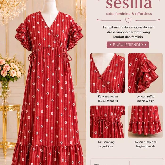 Baju Wanita Kimono Sesilia Wanita Motif Kekinian Murah