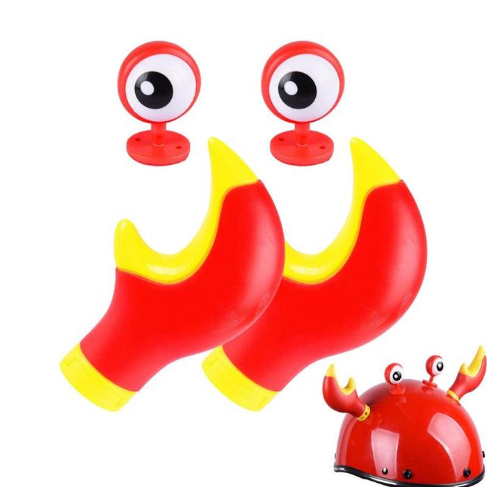 Helm Sepeda Motor Tanduk Lucu Lobster Cakar Mata Tanduk untuk Helm