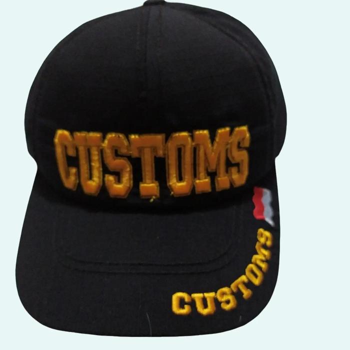 TOPI LAPANGAN BEACUKAI TULISAN KUNING CUSTOMS BEACUKAI