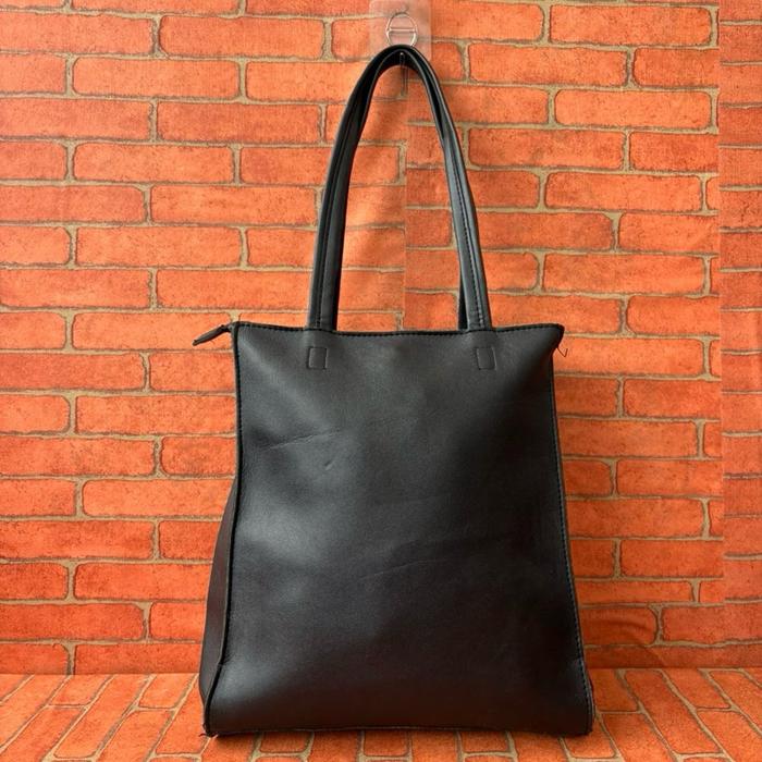 TAS TOTE KULIT WANITA SECOND BRANDED HITAM / TAS KETEK WANITA FASHION SECOND KULIT HITAM