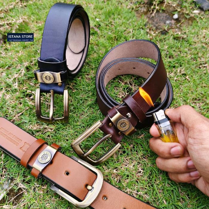 Sabuk tali ikat pinggang kulit magetan asli