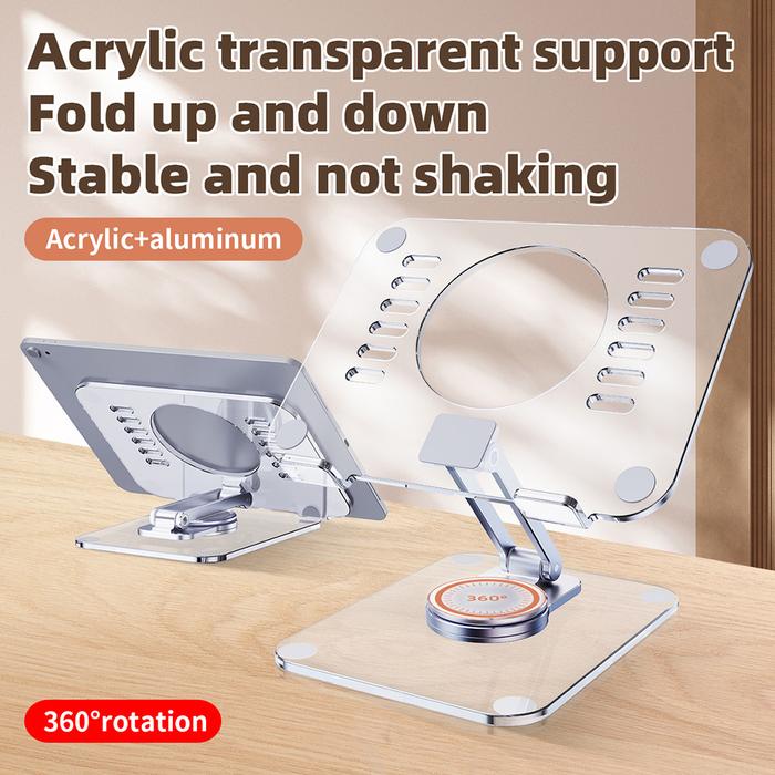 Universal Tablet Holder Mount Stand Transparan Akrilik Dilipat Tablet