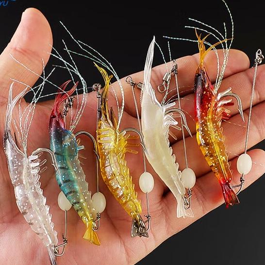 TERLARIS UDANG TIRUAN 1 Box Isi 5Pcs Ukuran 9Cm Mancing Soft Lure Umpan Pancing Set Box Ikan Laut Ke