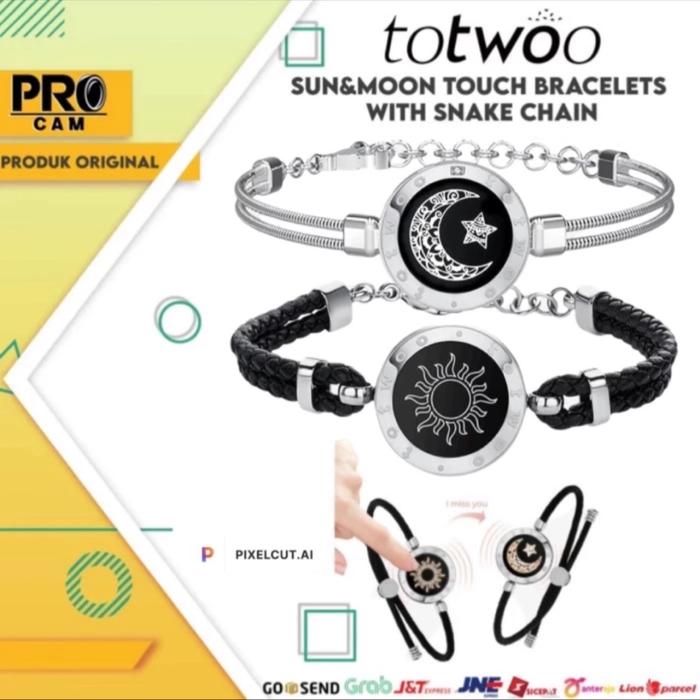 Totwoo sun & moon touch bracelets / totwoo smart couple bracelets / Gelang Couple Totwoo [Hadiah]
