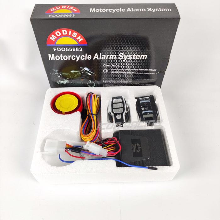 Alarm Motor 12V Bisa Starter 2 Remote Anti Maling Sensor Getar