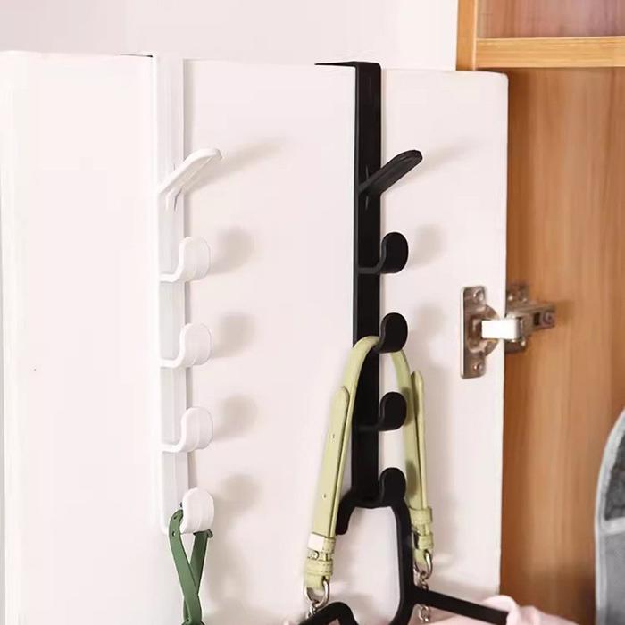 Gantungan Hanger baju pintu lemari topi tas 5 Hook tanpa paku/hanger gantungan baju hanger jemuran p