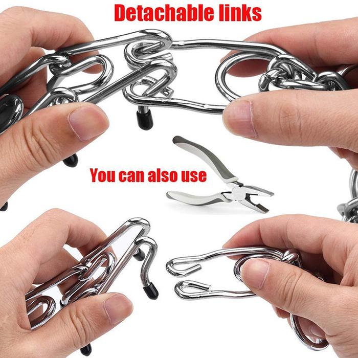 Kalung Rantai Anjing Stainless Kalung Rantai Kerah Pelatihan Anjing Bahan Logam Karet