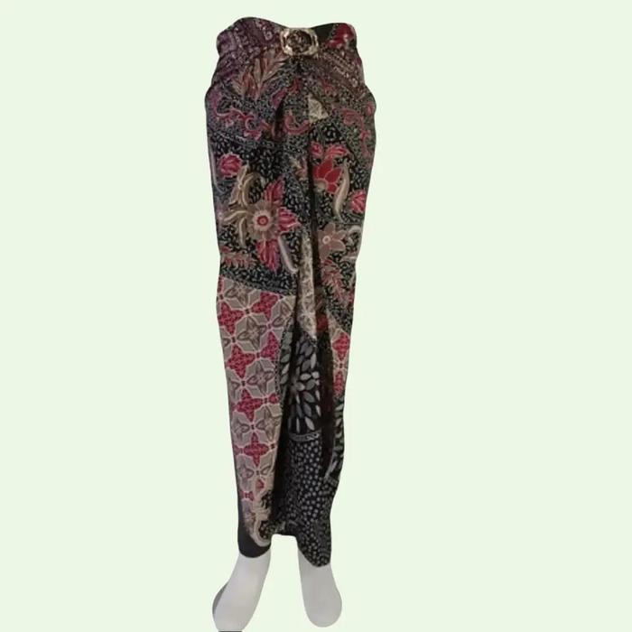 Rok Batik Wanita Model Kain Lilit Bahan Semi Sutra Silky Motif 017 dengan Ring untuk Kenyamanan Ukur
