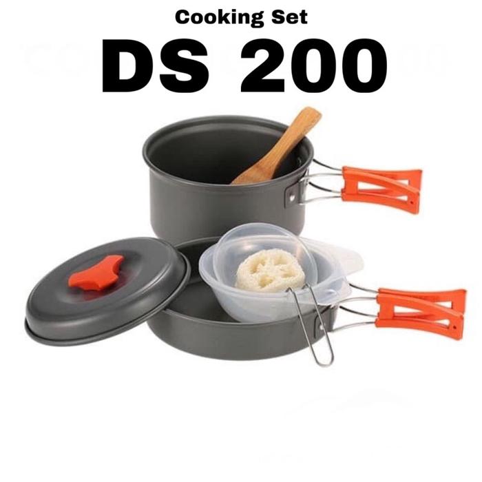 Cooking Set DS 200 Alat Masak Camping Outdoor Piknik Traveling Hiking - Nesting Alat Masak Piknik
