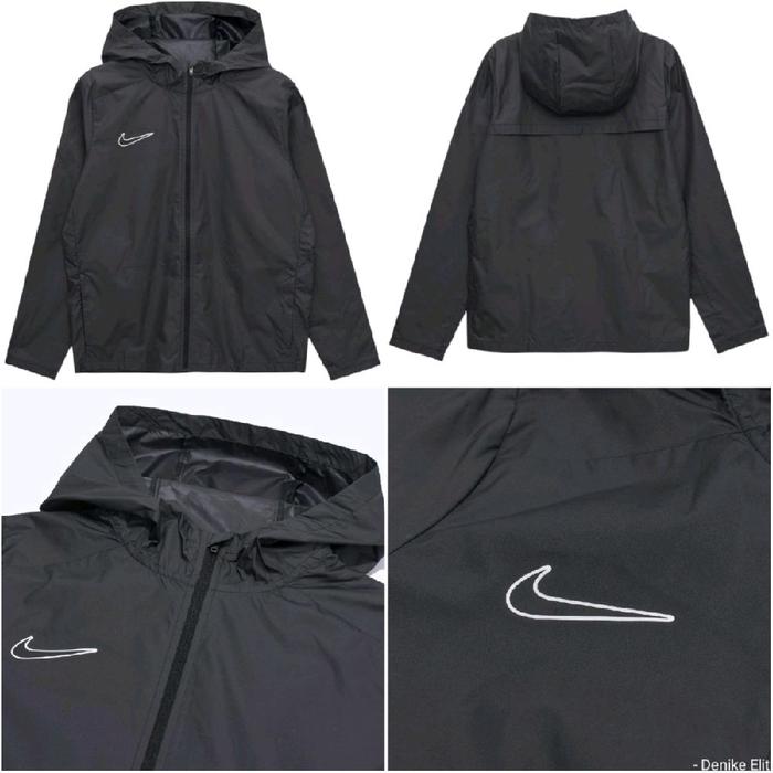 Jaket Olahraga Anak 7-15 Tahun Original Nike Hitam Polos Full Ziip Hoodie