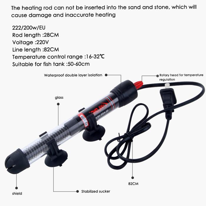 Smart Heater Aquarium / Hiter Aquarium / Pemanas Air Aquarium / Heater Otomatis Aquarium 100w 200w 3