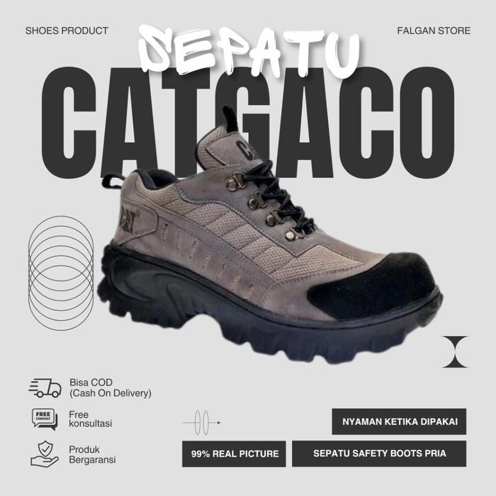 Sepatu Safety Caterpillar Cat Boots Pria Original 100% Sepatu Ujung Besi Hiking Outdoor Touring