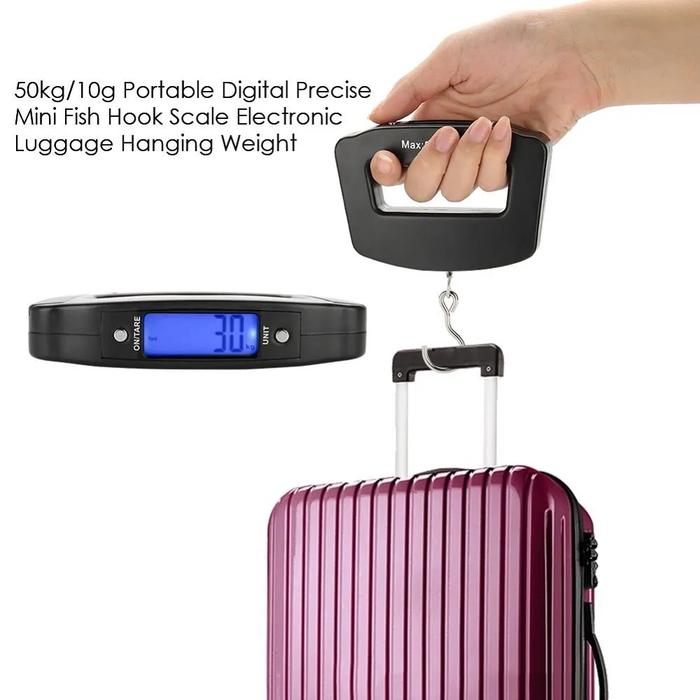 Timbangan Gantung 50kg Presisi 10 Gram Digital Timbangan Gantung 50kg Digital Timbangan Koper Portab