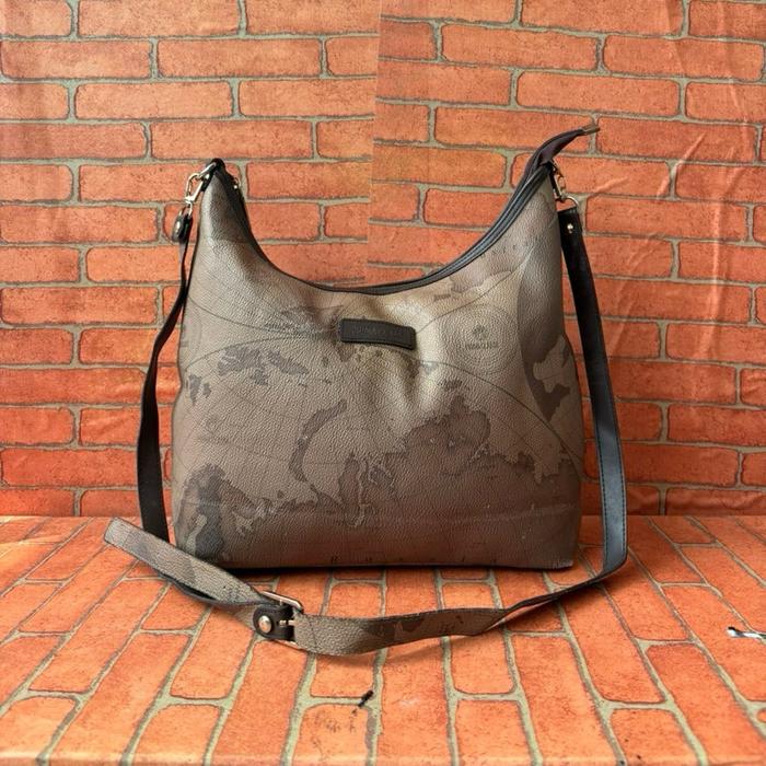 TAS  SELEMPANG WANITA PRIMA CLASSE KULIT MOTIF PETA SECOND BRANDED / TAS SLING WANITA