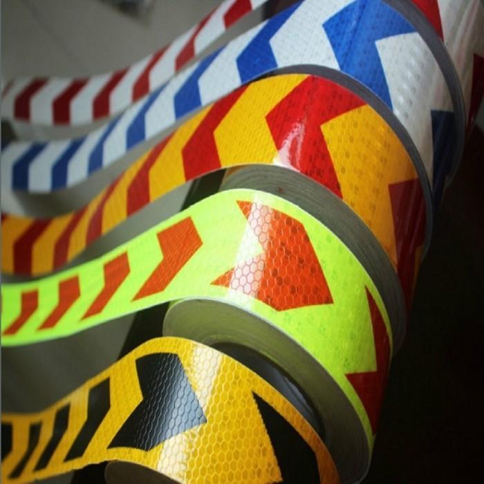 Reflective Sticker Marker Mobil Truk Arrow Pattern 5cm 3M-Black Yellow