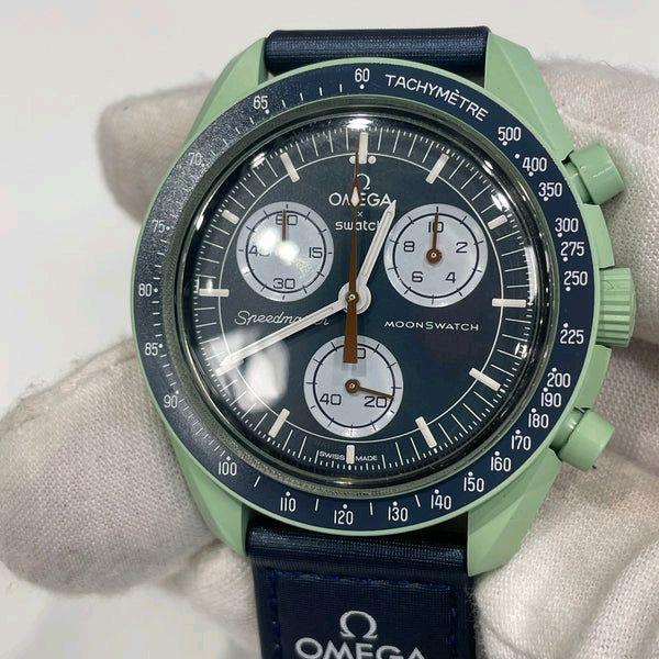 Jam Tangan Pria/Wanita Bioceramic Omega X Swatch Mission To the Eart Ori fulset
