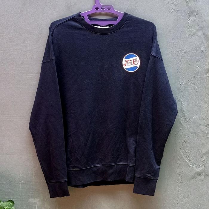 Crewneck Sweater PEPSI COLA | Original Collabs PEPSI X TOPTEN | BIRU | Bekas Preloved Second Thrift